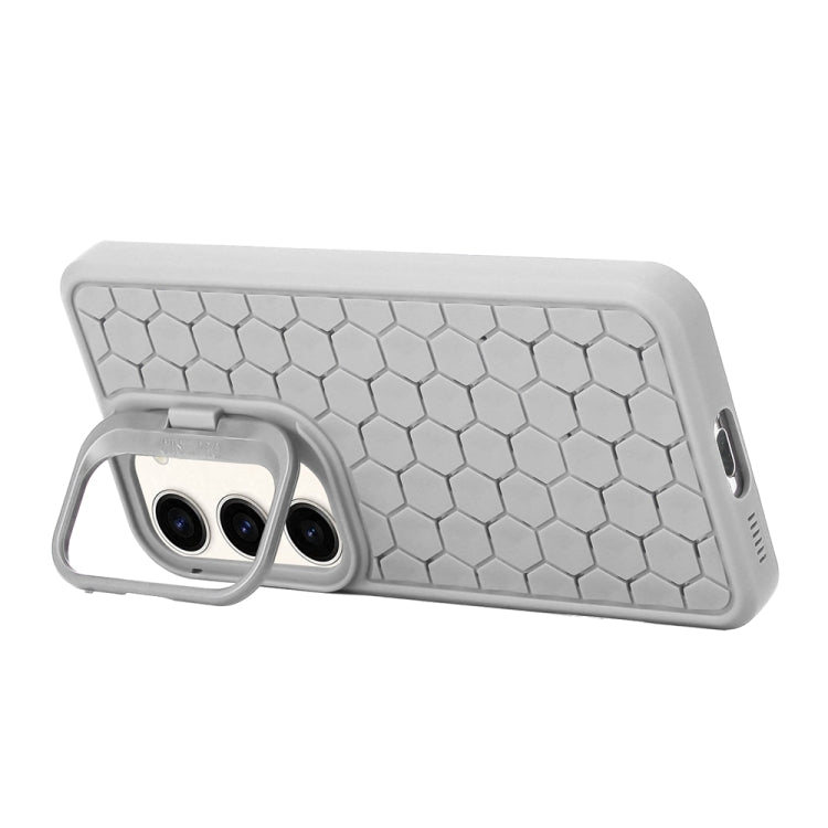 For Samsung Galaxy S23 FE 5G Honeycomb Radiating Lens Holder Magsafe Phone Case(Grey) - Galaxy S23 FE 5G Cases by buy2fix | Online Shopping UK | buy2fix