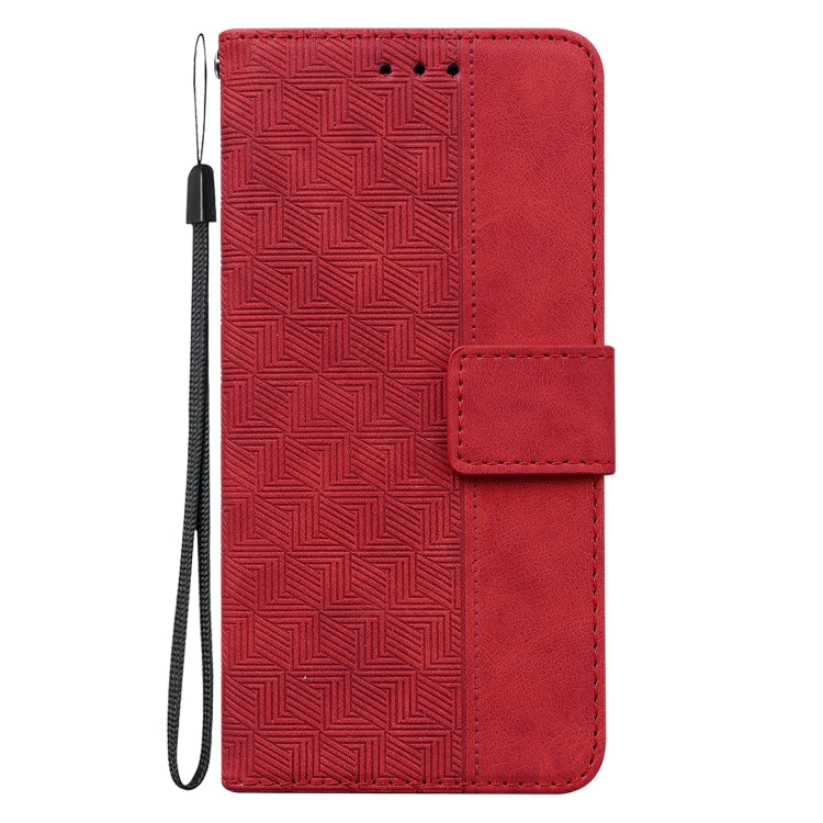 For Google Pixel 9 Geometric Embossed Leather Phone Case(Red) - Google Cases by buy2fix | Online Shopping UK | buy2fix