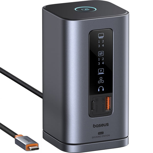 Baseus Spacemate Series 11 in 1 Working Station Multifunctional USB-C / Type-C HUB Adapter(Space Grey) - USB HUB by Baseus | Online Shopping UK | buy2fix