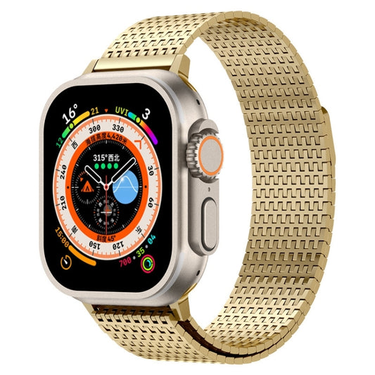 For Apple Watch Series 5 44mm Milanese Loop Magnetic Clasp Stainless Steel Watch Band(Gold) - Watch Bands by buy2fix | Online Shopping UK | buy2fix