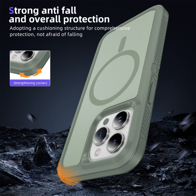 For iPhone 13 Pro Guard Magsafe Magnetic Ring Matte Phone Case(Green) - iPhone 13 Pro Cases by buy2fix | Online Shopping UK | buy2fix