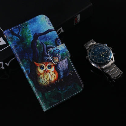 For Google Pixel 9 Coloured Drawing Flip Leather Phone Case(Oil Painting Owl) - Google Cases by buy2fix | Online Shopping UK | buy2fix