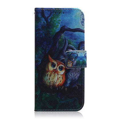 For Google Pixel 9 Coloured Drawing Flip Leather Phone Case(Oil Painting Owl) - Google Cases by buy2fix | Online Shopping UK | buy2fix