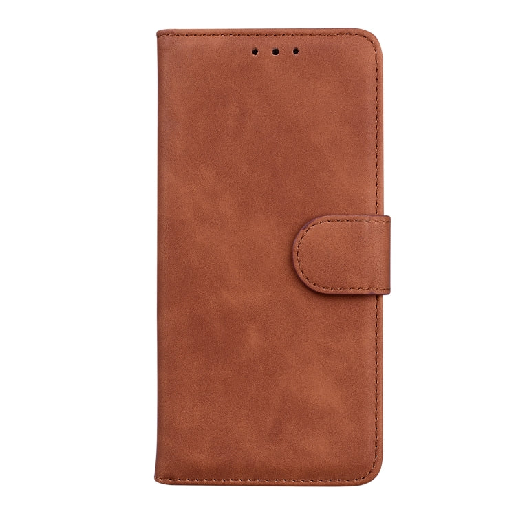 For Google Pixel 9 Skin Feel Pure Color Flip Leather Phone Case(Brown) - Google Cases by buy2fix | Online Shopping UK | buy2fix