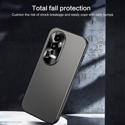 For OPPO Reno10 / Reno10 Pro Global R-JUST RJ-61 Electroplating Frosted TPU + PC Phone Case with Holder(Silver) - OPPO Cases by R-JUST | Online Shopping UK | buy2fix