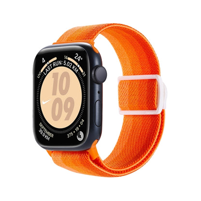 For Apple Watch Ultra 2 49mm Carbon Fiber Texture Snap Buckle Nylon Watch Band(Gradient Orange) - Watch Bands by buy2fix | Online Shopping UK | buy2fix