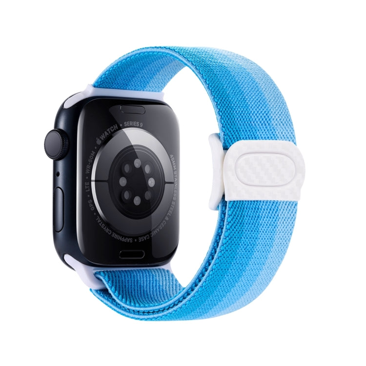 For Apple Watch Ultra 2 49mm Carbon Fiber Texture Snap Buckle Nylon Watch Band(Gradient Blue) - Watch Bands by buy2fix | Online Shopping UK | buy2fix