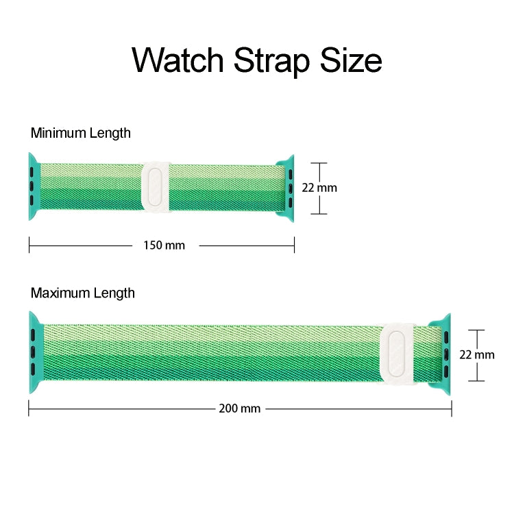 For Apple Watch Ultra 2 49mm Carbon Fiber Texture Snap Buckle Nylon Watch Band(Gradient Green) - Watch Bands by buy2fix | Online Shopping UK | buy2fix