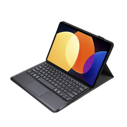 For Xiaomi Pad 6S Pro 12.4 Lambskin Texture Detachable Bluetooth Keyboard Leather Case with Touchpad(Black) - Others Keyboard by buy2fix | Online Shopping UK | buy2fix