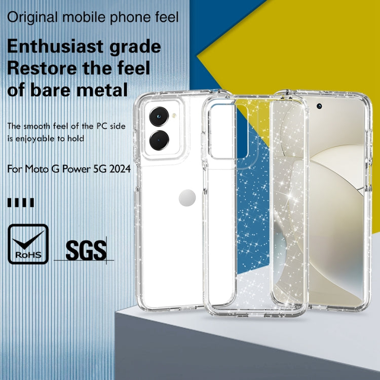 For Motorola Moto G Power 5G 2024 Terminator Style Shockproof Phone Case(Glitter White) - Motorola Cases by buy2fix | Online Shopping UK | buy2fix