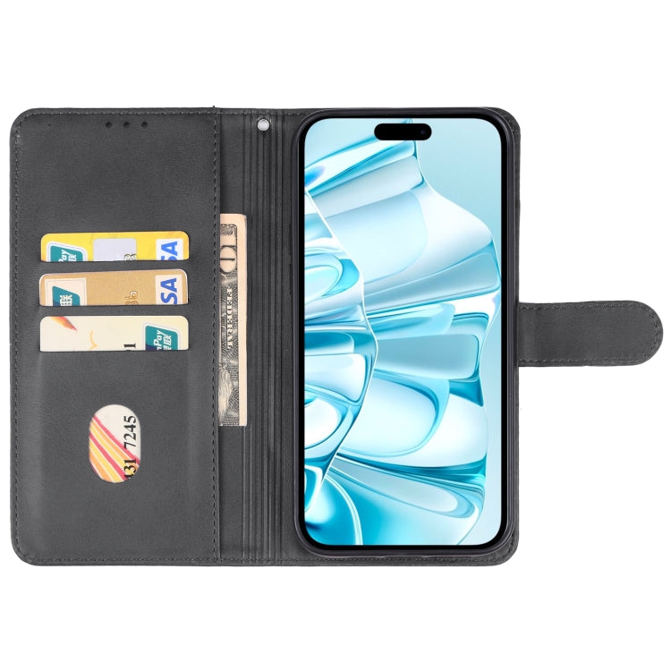 For iPhone 16 Leather Phone Case(Black) - iPhone 16 Cases by buy2fix | Online Shopping UK | buy2fix