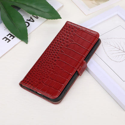 For Google Pixel 9 Pro Crocodile Top Layer Cowhide Leather Phone Case(Red) - Google Cases by buy2fix | Online Shopping UK | buy2fix