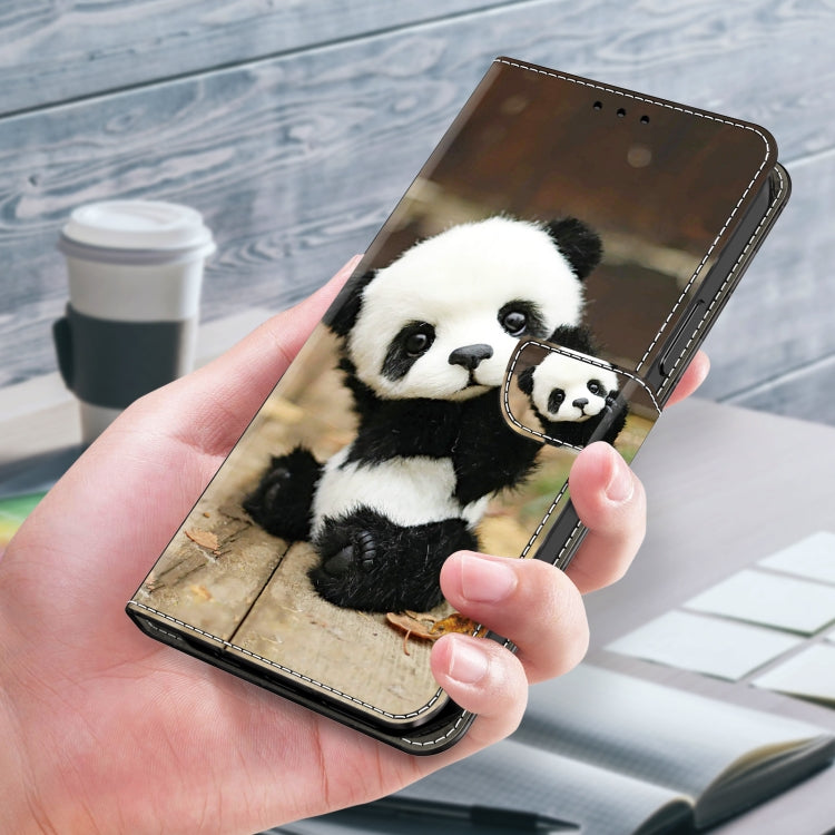 For Google Pixel 9 Crystal Painted Leather Phone case(Panda) - Google Cases by buy2fix | Online Shopping UK | buy2fix