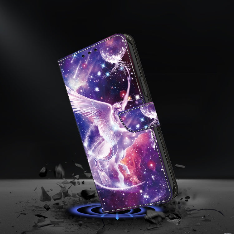 For Google Pixel 9 Pro Crystal Painted Leather Phone case(Unicorn) - Google Cases by buy2fix | Online Shopping UK | buy2fix