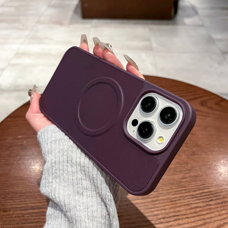 For iPhone 13 2 in 1 MagSafe Magnetic Silicone Leather Phone Case(Purple) - iPhone 13 Cases by buy2fix | Online Shopping UK | buy2fix