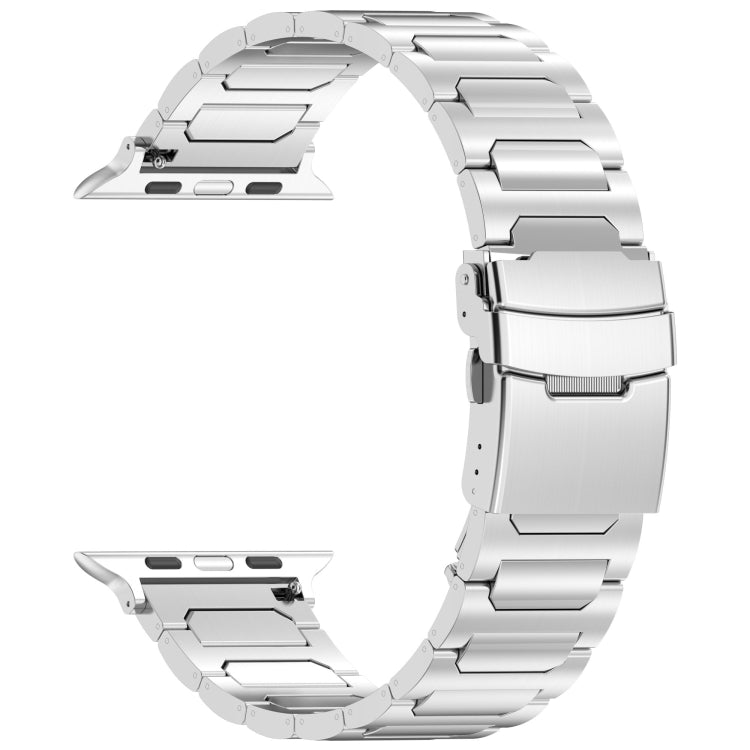 For Apple Watch SE 2023 44mm I-Shaped Titanium Metal Watch Band(Mirror Silver) - Watch Bands by buy2fix | Online Shopping UK | buy2fix