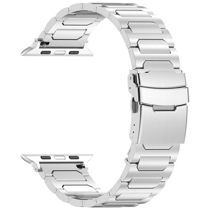 For Apple Watch SE 44mm I-Shaped Titanium Metal Watch Band(Silver) - Watch Bands by buy2fix | Online Shopping UK | buy2fix