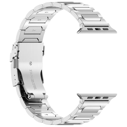 For Apple Watch Series 2 42mm I-Shaped Titanium Metal Watch Band(Mirror Silver) - Watch Bands by buy2fix | Online Shopping UK | buy2fix