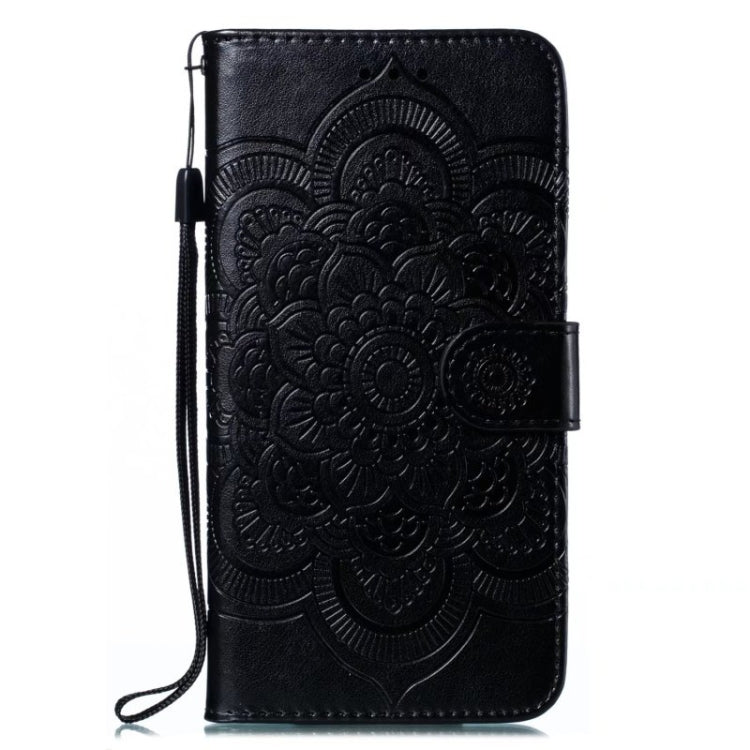 For Google Pixel 9 Sun Mandala Embossing Pattern Phone Leather Case(Black) - Google Cases by buy2fix | Online Shopping UK | buy2fix