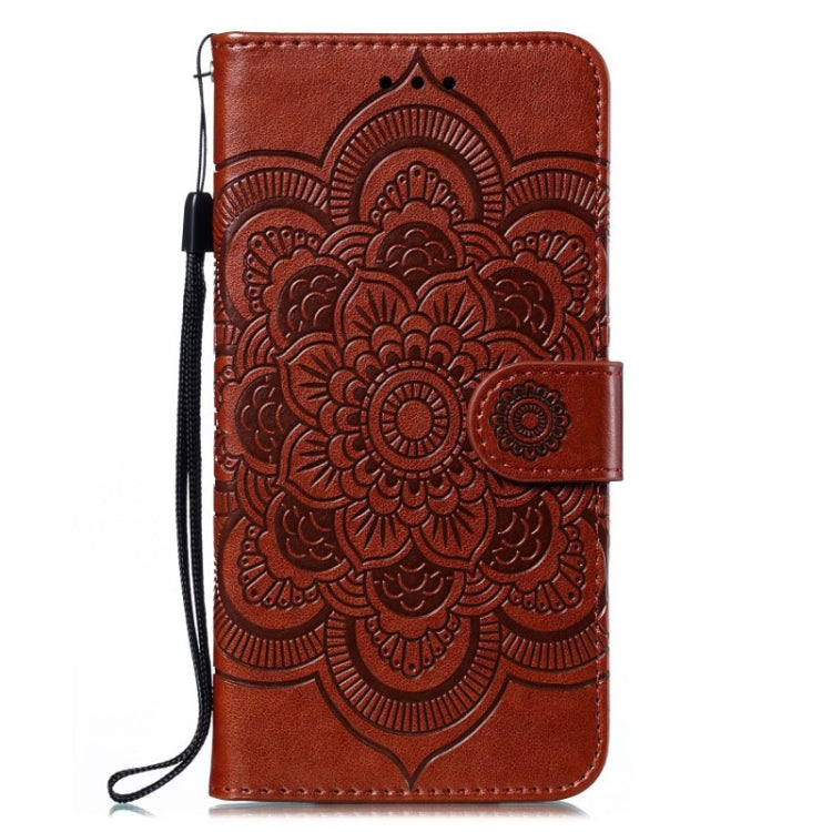 For Google Pixel 9 Sun Mandala Embossing Pattern Phone Leather Case(Brown) - Google Cases by buy2fix | Online Shopping UK | buy2fix