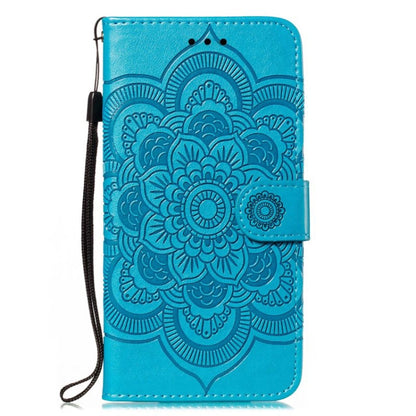 For Google Pixel 9 Pro Sun Mandala Embossing Pattern Phone Leather Case(Blue) - Google Cases by buy2fix | Online Shopping UK | buy2fix