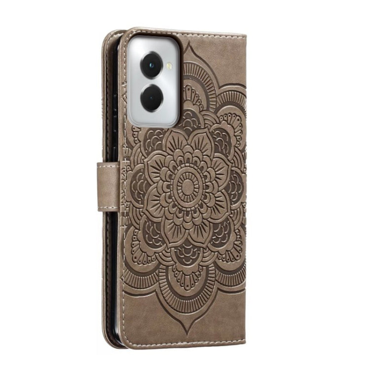 For Motorola Moto G Power 5G 2024 Sun Mandala Embossing Pattern Phone Leather Case(Grey) - Motorola Cases by buy2fix | Online Shopping UK | buy2fix