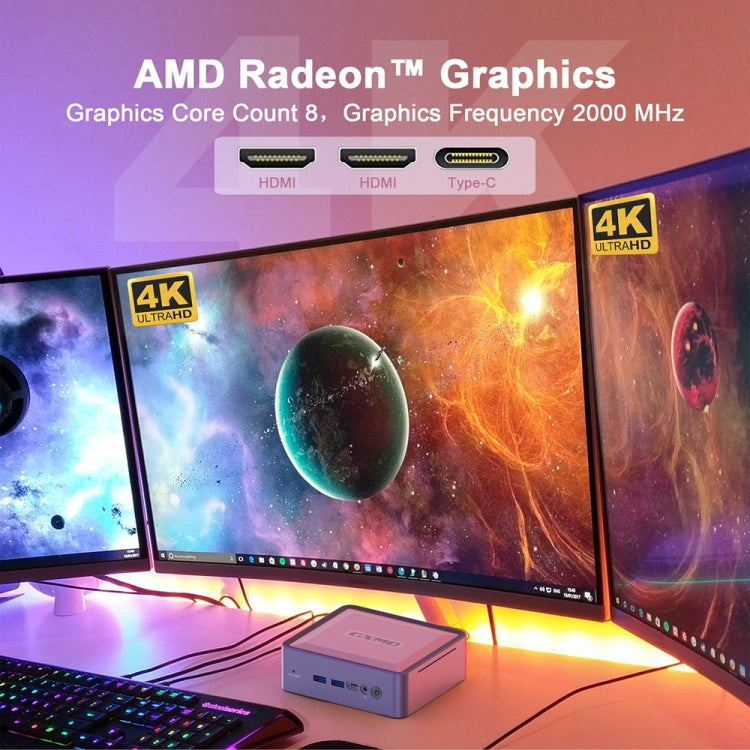 GXMO U58 Windows 11 AMD Ryzen 7-5800U 8 Core Processor Mini Computer, Specification:Without RAM & SSD - Windows Mini PCs by GXMO | Online Shopping UK | buy2fix
