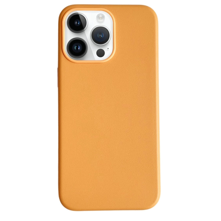 For iPhone 13 Pro Max Pure Color Leather Magsafe Magnetic Phone Case(Orange) - iPhone 13 Pro Max Cases by buy2fix | Online Shopping UK | buy2fix