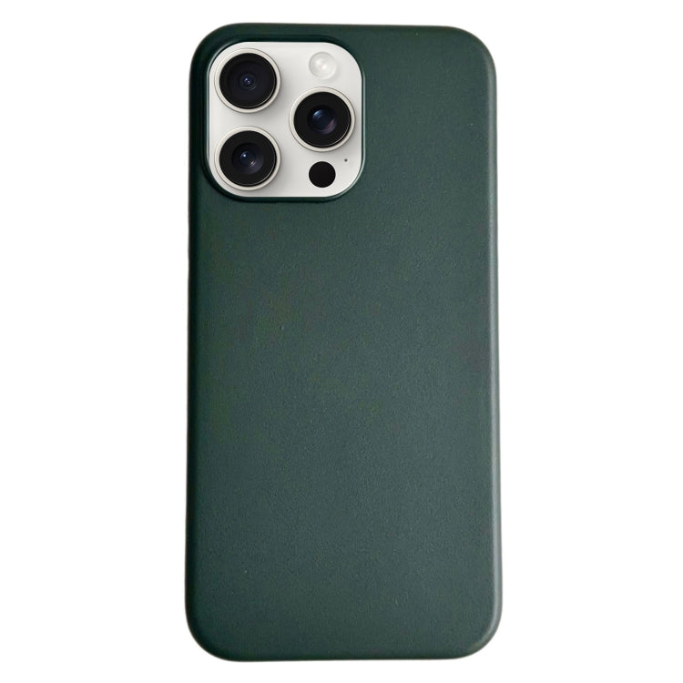 For iPhone 16 Pro Pure Color Leather Magsafe Magnetic Phone Case(Dark Green) - iPhone 16 Pro Cases by buy2fix | Online Shopping UK | buy2fix