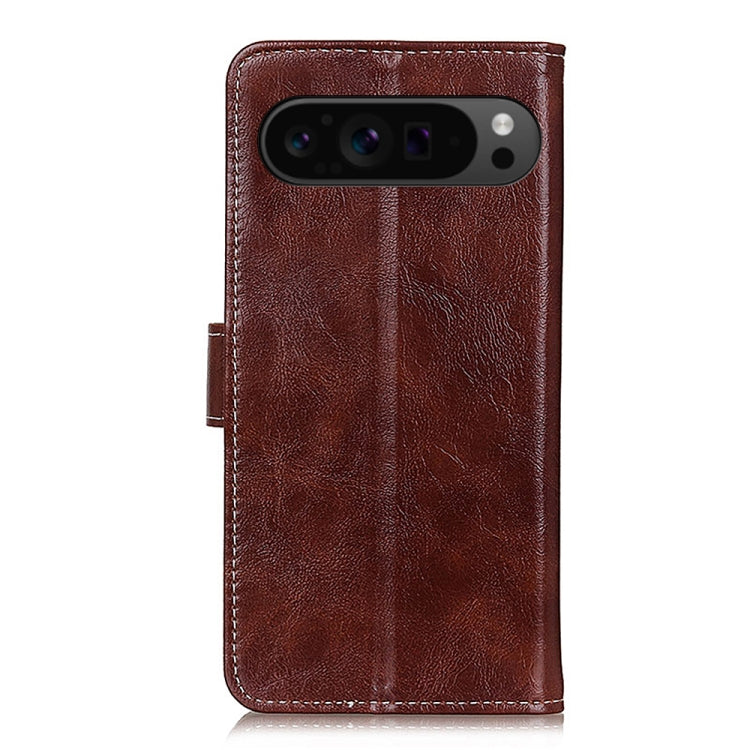 For Google Pixel 9 Pro Retro Crazy Horse Texture Flip Leather Phone Case(Brown) - Google Cases by buy2fix | Online Shopping UK | buy2fix