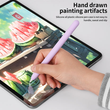 For Apple Pencil (USB-C) Solid Color Silicone Protective Case(Lavender Purple) - Pencil Accessories by buy2fix | Online Shopping UK | buy2fix