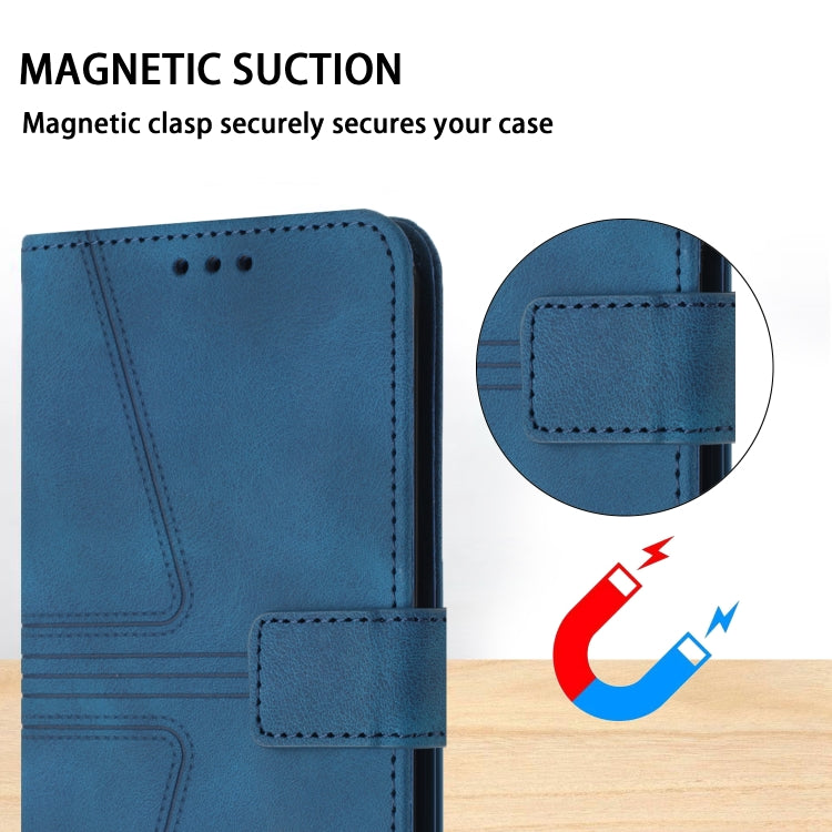 For iPhone 16 Triangle Solid Color Leather Phone Case(Blue) - iPhone 16 Cases by buy2fix | Online Shopping UK | buy2fix