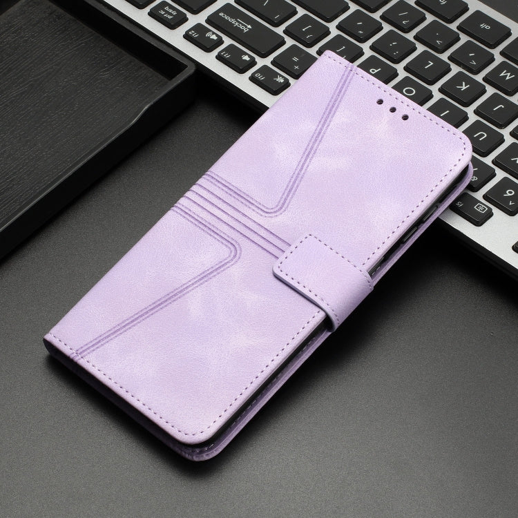 For iPhone 16 Triangle Solid Color Leather Phone Case(Purple) - iPhone 16 Cases by buy2fix | Online Shopping UK | buy2fix