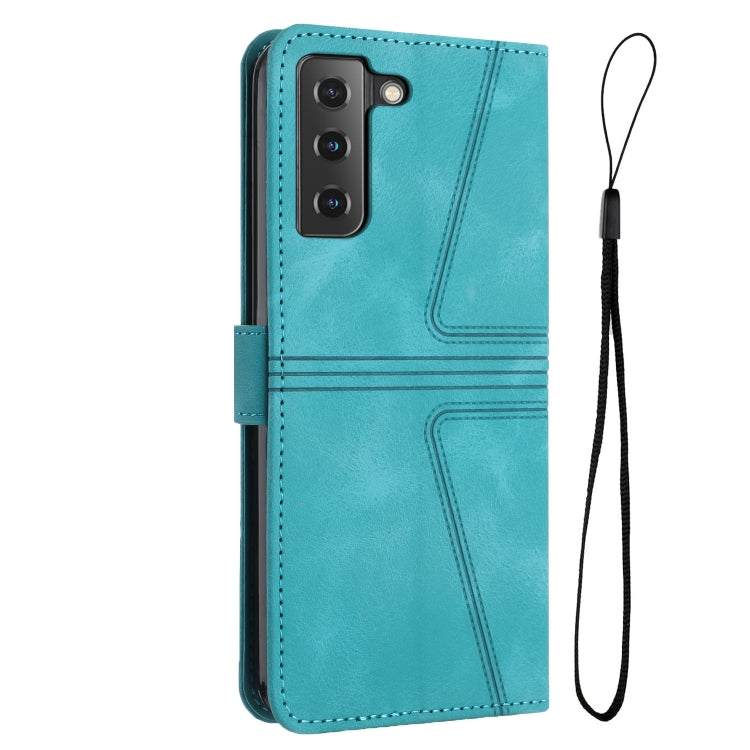 For Samsung Galaxy S22 5G Triangle Solid Color Leather Phone Case(Green) - Galaxy S22 5G Cases by buy2fix | Online Shopping UK | buy2fix