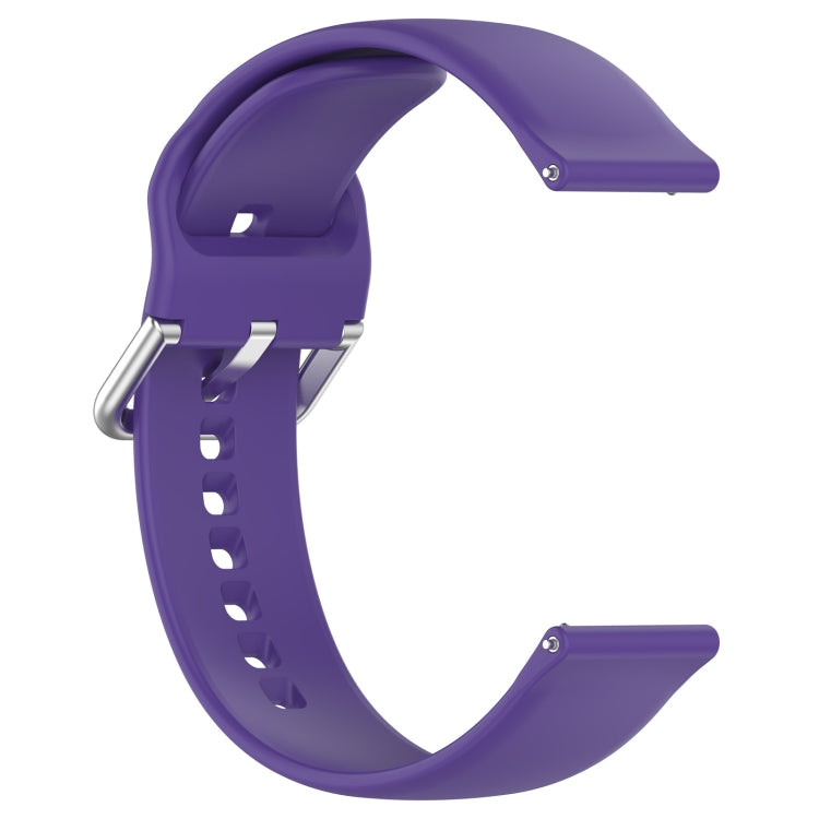 For CMF Watch Pro D395 22mm Solid Color Silver Buckle Silicone Watch Band, Size:S(Purple) - Watch Bands by buy2fix | Online Shopping UK | buy2fix