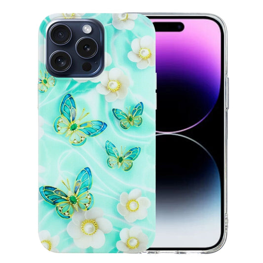 For iPhone 16 Pro Max Colorful Painting Pattern TPU Phone Case(Butterflies) - iPhone 16 Pro Max Cases by buy2fix | Online Shopping UK | buy2fix