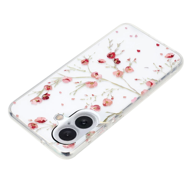 For iPhone 16 Plus Colorful Painting Pattern TPU Phone Case(Red Flowers) - iPhone 16 Plus Cases by buy2fix | Online Shopping UK | buy2fix