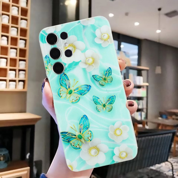 For Samsung Galaxy S24 Ultra 5G Colorful Painting Pattern TPU Phone Case(Butterflies) - Galaxy S24 Ultra 5G Cases by buy2fix | Online Shopping UK | buy2fix