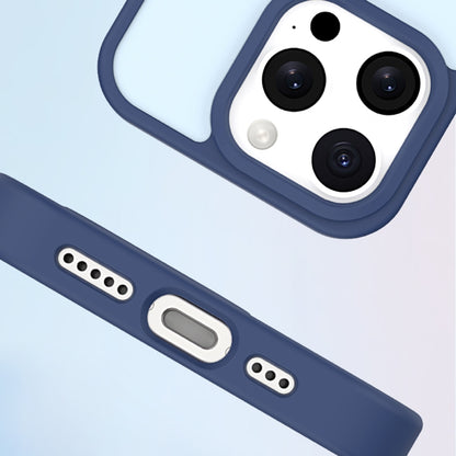 For iPhone 13 Pro Max Metal Button Skin Feel Matte MagSafe Shockproof Phone Case(Dark Blue) - iPhone 13 Pro Max Cases by buy2fix | Online Shopping UK | buy2fix