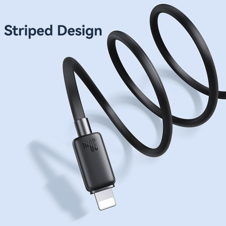 USAMS US-SJ702 USB-C / Type-C to 8 Pin 30W Striped Fast Charge Data Cable, Length:3m(Black) - 2 in 1 Cable by USAMS | Online Shopping UK | buy2fix