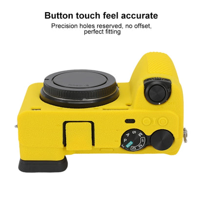 For Sony ILCE-6700 / A6700 Litchi Texture Soft Silicone Protective Case(Yellow) - Protective Case by buy2fix | Online Shopping UK | buy2fix