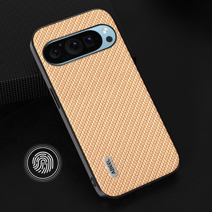 For Google Pixel 9 ABEEL Carbon Fiber Texture Protective Phone Case(Gold) - Google Cases by buy2fix | Online Shopping UK | buy2fix