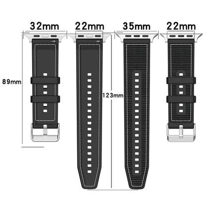 For Apple Watch Ultra 49mm Ordinary Buckle Hybrid Nylon Braid Silicone Watch Band(Grey) - Watch Bands by buy2fix | Online Shopping UK | buy2fix