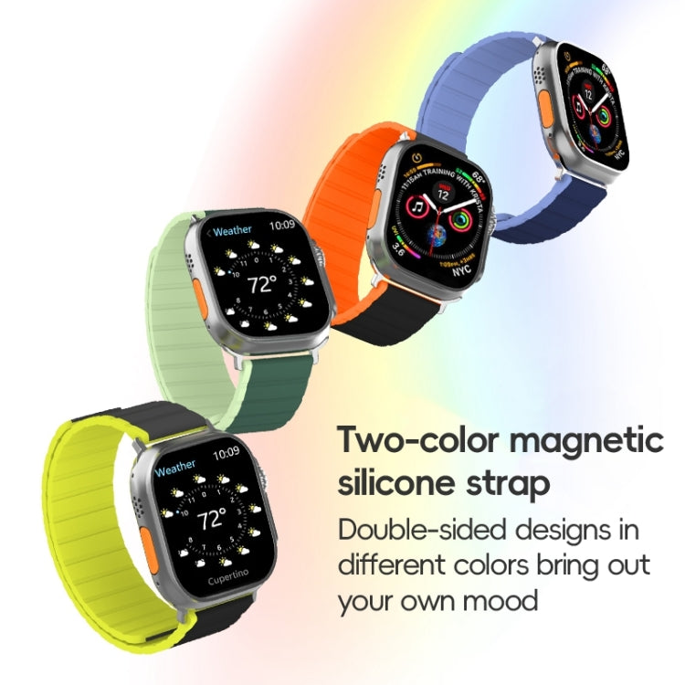 For Apple Watch Series 2 42mm ZGA Two Color Magnetic Silicone Watch Band(Grey+Yellow) - Watch Bands by ZGA | Online Shopping UK | buy2fix