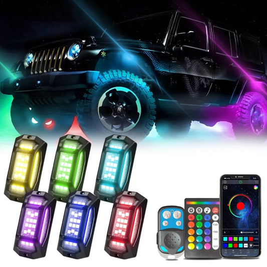 6 in 1 G6 RGB Colorful Car Chassis Light LED Music Atmosphere Light With Dual Control Remote Control - Atmosphere lights by buy2fix | Online Shopping UK | buy2fix