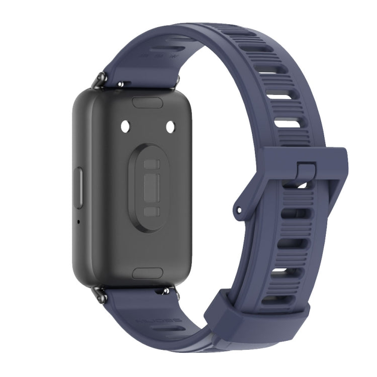 For Samsung Galaxy Fit 3 Mijobs Flat Hole Silicone Watch Band(Midnight Blue+Black) - Watch Bands by MIJOBS | Online Shopping UK | buy2fix