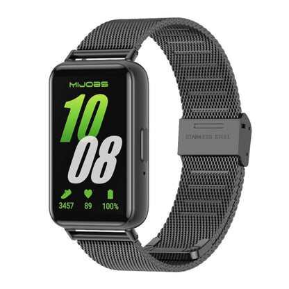 For Samsung Galaxy Fit 3 Mijobs Milan Buckle Metal Watch Band(Black) - Watch Bands by MIJOBS | Online Shopping UK | buy2fix