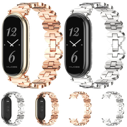 For Xiaomi Mi Band 8 Mijobs GT4 Bone Chain Metal Watch Band(Rose Gold) - Watch Bands by MIJOBS | Online Shopping UK | buy2fix