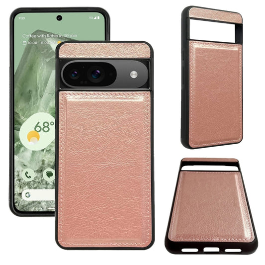 For Google Pixel 9 / Pixel 9 Pro Cowhide Texture Back Cover Phone Case(Rose Gold) - Google Cases by buy2fix | Online Shopping UK | buy2fix