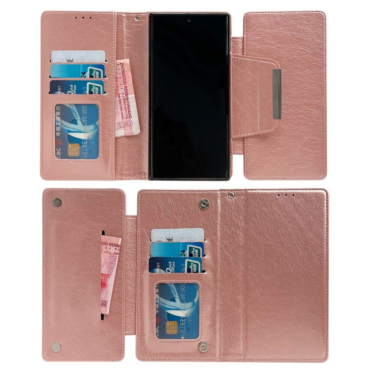 For Google Pixel 9 Pro XL Multifunctional 7-Card Wallet Leather Phone Case(Rose Gold) - Google Cases by buy2fix | Online Shopping UK | buy2fix